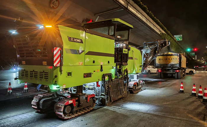 杭州夜间市政改造新标杆：FH至尊新能源铣刨机助力高效绿色施工
